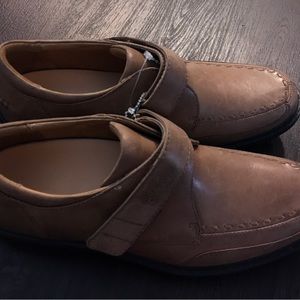 Tan Leather FRANK Dr. Comfort Pressure Relief Walking Comfort Shoes Mens 8.5M